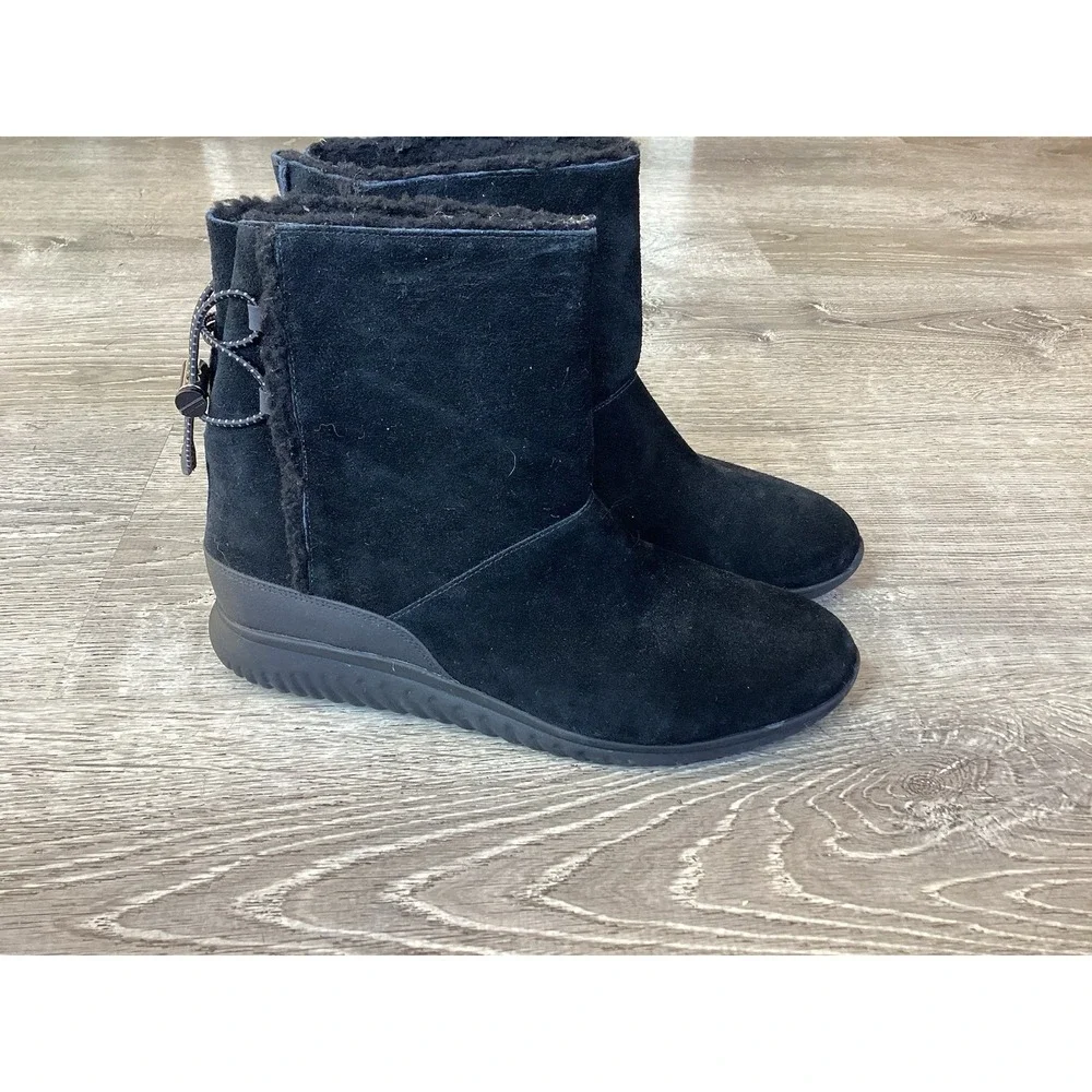 Cole Haan Womens Size 8 B Black Boots Studiogrand OS Waterproof Leather W11822